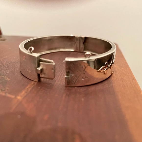 Antique French Silver & Rose Gold Bracelet. Pristine. - Picture 6 of 10